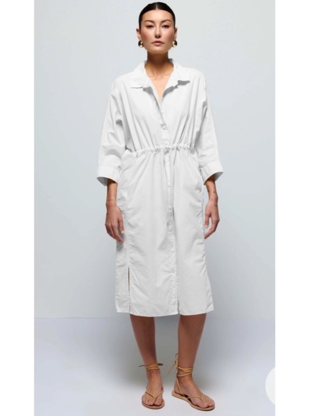Nation LTD Button-Front Drawstring Shirtdress